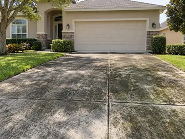 before Driveway pressure washing, Fresno, CA