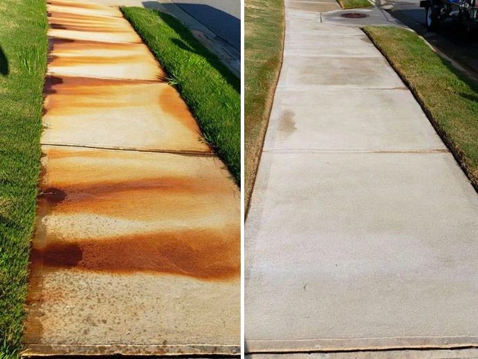 Rust stain removal by Dunrite Pressure Wash in Fresno, CA